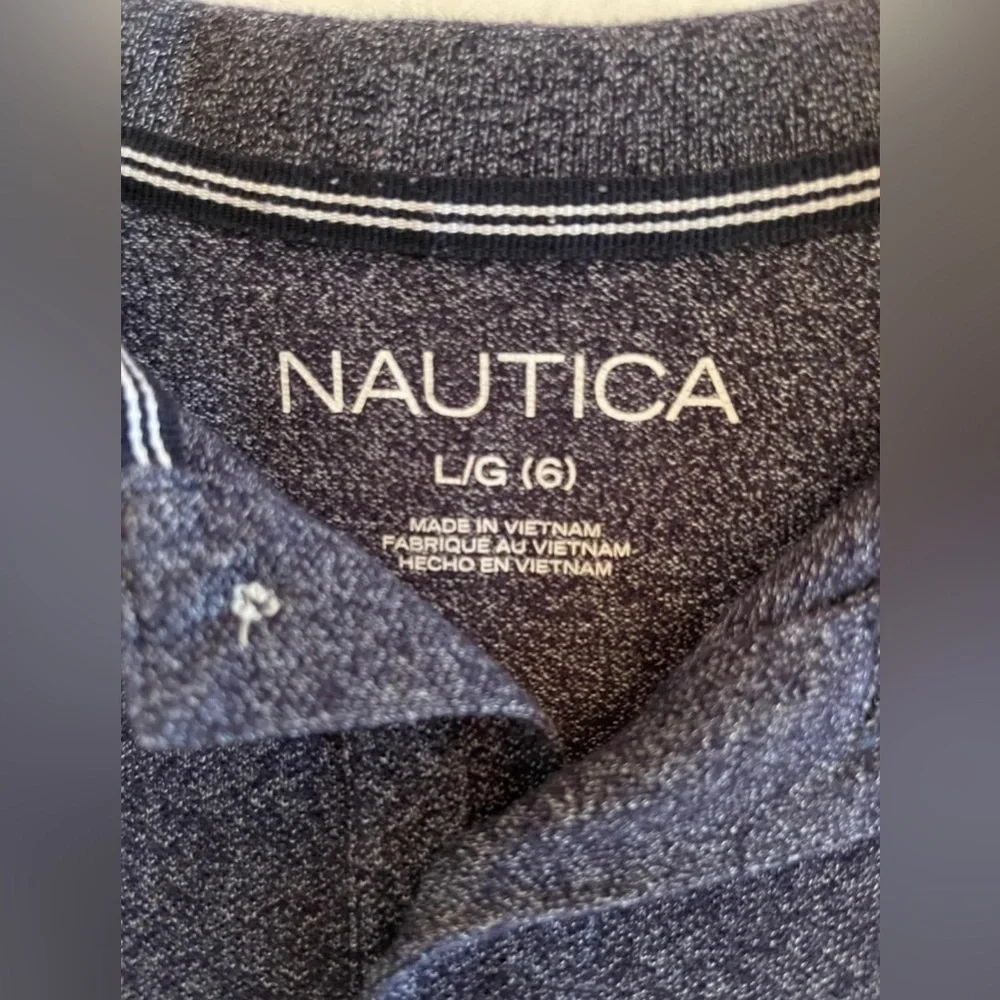 Nautica Little Boy’s Dark Blue Set Sail Pique Polo size L/G 6 - Picture 4 of 8
